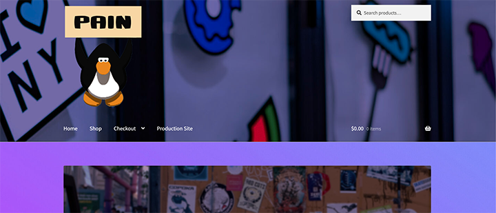 Screenshot of Commerce Site
