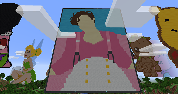 Minecraft pixel art of Harry Styles
