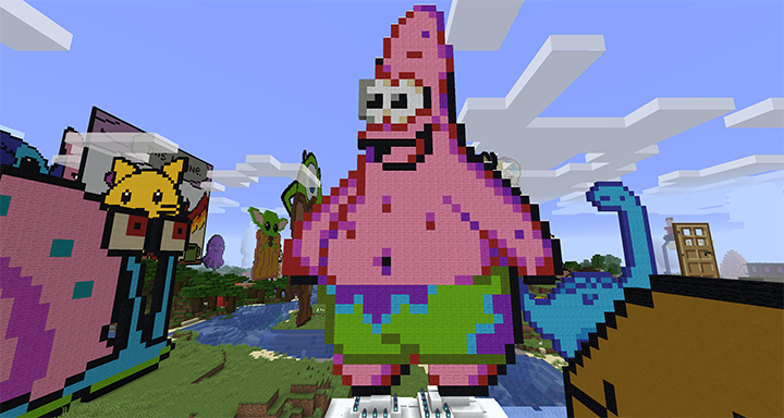 Minecraft pixel art of Patrick Star