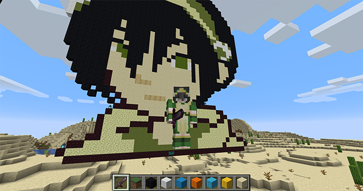 Minecraft pixel art of Toph from Avatar
